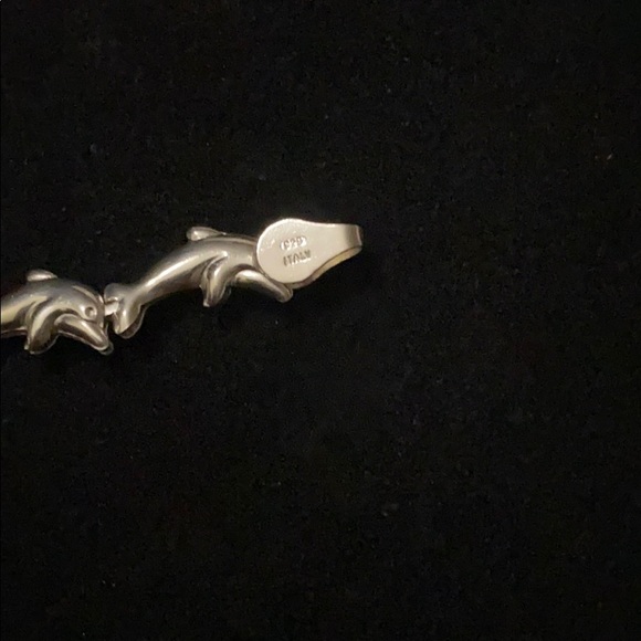 Sterling Silver 7" Dolphin Bracelet stamped 929 - Picture 4 of 4